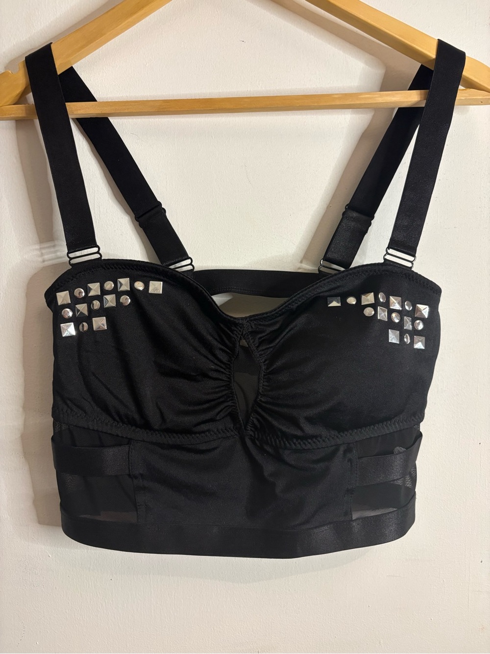 Studded Black Crop Bralette Top